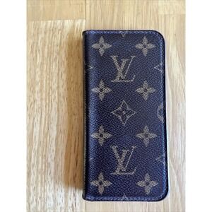 Authentic Louis Vuitton Monogram Folio iPhone 7 Case Brown Ships from USA EUC‎
